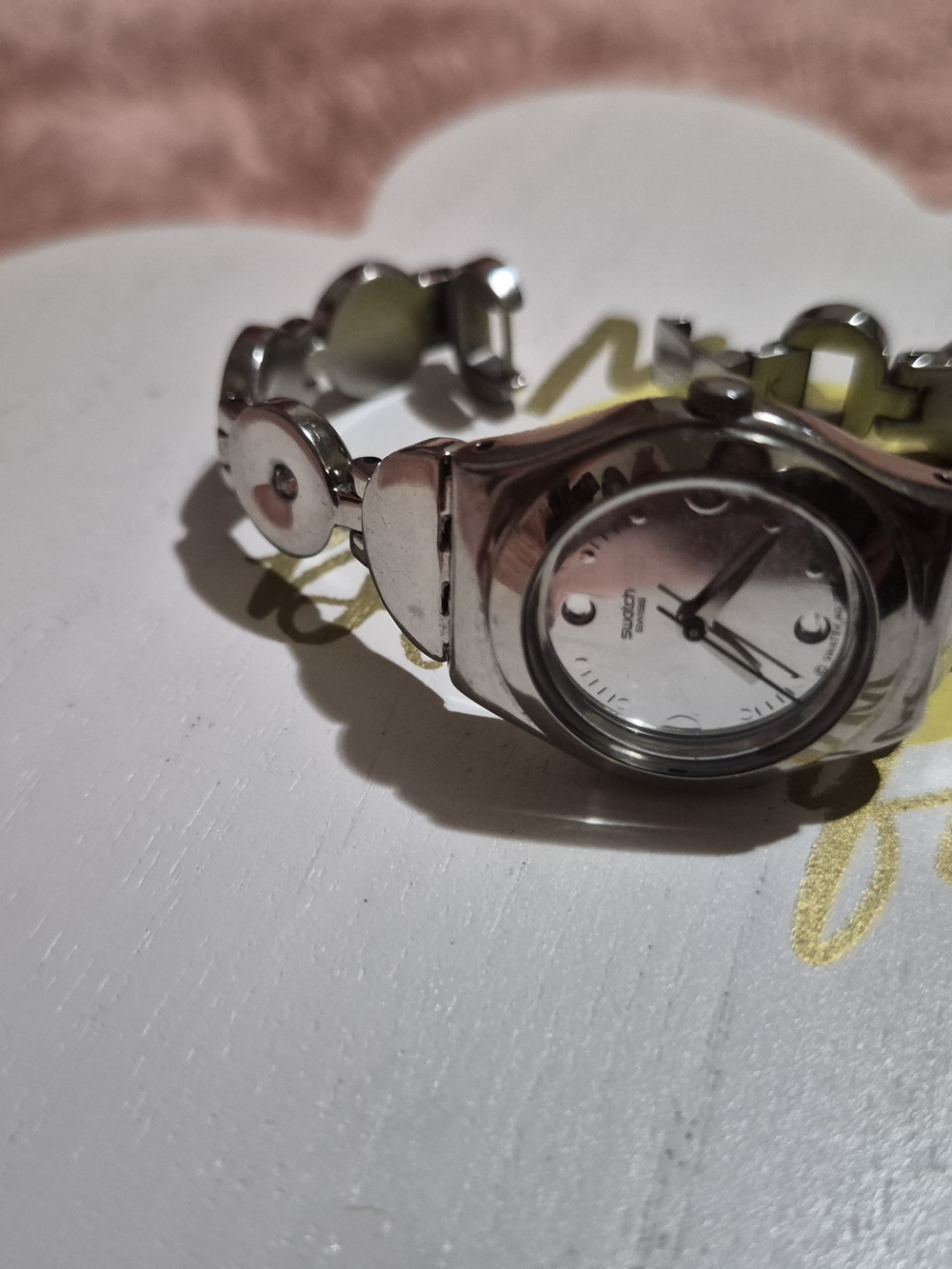 Swatch Silver Round Face Link Bracelet Women's Watch - Picture 2 of 8